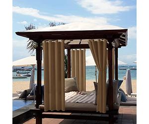ele ELEOPTION Tenda per Esterni, Impermeabile, Protezione dai Raggi UV, con Occhielli, Oscurante, per Giardino, Cortile, Balcone, Marrone, 1 Pezzo / 132 X 240cm
