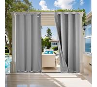 ele ELEOPTION Tenda per Esterni, Impermeabile, Protezione dai raggi UV, con Occhielli Superiori e Inferiori, per Giardino, Cortile, Balcone, 3D con Texture, Grigio Chiaro, 2 Pezzi / 132 X 213cm