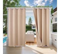 ele ELEOPTION Tenda per Esterni, Impermeabile, Protezione dai raggi UV, con Occhielli Superiori e Inferiori, per Giardino, Cortile, Balcone, 3D con Texture, Giallo Grano, 1 Pezzo / 132 X 275cm