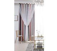 ele ELEOPTION Tende Oscuranti con Stelle, Tende Coibentate con Occhielli per Camera da Letto, Soggiorno e Finestra, 1 Pannello (Grigio, 100x130 cm)