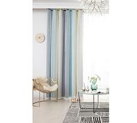 ele ELEOPTION Tende Oscuranti con Stelle, Tende Coibentate con Occhielli per Camera da Letto, Soggiorno e Finestra, 1 Pannello (Beige, 134x270 cm)