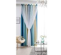 ele ELEOPTION Tende Oscuranti con Stelle, Tende Coibentate con Occhielli per Camera da Letto, Soggiorno e Finestra, 1 Pannello (Blu, 100x130 cm)