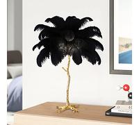 Ele - Lampada da tavolo con piume di struzzo, altezza 80 cm, design a forma di palma, illuminazione per soggiorno, decorazione per la casa, illuminazione moderna per interni