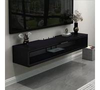Ele - Mobile da parete per TV a LED, in legno massello, console Multima con porta a s, ripiano sotto TV e Sto Der per soggiorno - Slish TV Fur