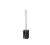 Ele - Set di scopino per WC in marmo nero, accessorio moderno da bagno con supporto piastrellato per una pulizia efficace, facile da pulire, perfetto per decorare la casa