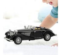Eleage Auto Giocattolo Vintage da Tirare Indietro, Veicolo in Lega Resistente con Luce e Musica per Bambini, 16,5x6x4,5 Cm, Rosso//bianco (Nera)