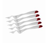Eleage Esche da Pesca in PVC Morbido da 5 Pezzi per Trota Spigola, Esca Durevole da 13 Cm con Azione Migliorata, Colori Assortiti (Testa Rossa)