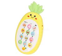 Eleage Giocattolo per Cellulare, Massaggiagengive Musicale in Morbido Silicone per Neonati e Bambini Piccoli, Telefono Cellulare Educativo per L'apprendimento in Giallo, Regalo Perfetto per i Bambini