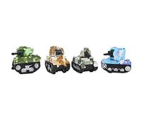 Eleage Modello di Carro Armato in Lega Altamente Simulato, Giocattolo da Tirare Indietro per Bambini e Collezionisti, Design Mimetico, Set da 4 Pezzi (carro armato mimetico corazzato)