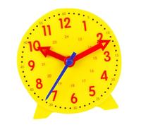 Eleage Orologio Sussidio Didattico Giocattolo Educativo Compatto per Bambini, 24 Ore su 24 con Collegamento a 3 Puntatori, Perfetto per la Scuola Elementare, Dimensioni 10 Cm (Giallo)