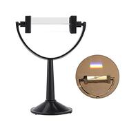 Eleage Prisma Triangolare in Vetro Ottico con Supporto per Esperimenti sullo Spettro Luminoso in Aule Supporto 17 * 12 Cm