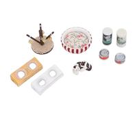 Eleage Set da Gioco con Figurine di Gatti delle Case delle Bambole con Accessori in Miniatura Dettagliati per Migliorare le Scene delle Case delle Bambole in Scala 1:12