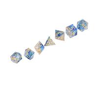 Eleage Set di Dadi Poliedrici 7 Pezzi in Resina Premium Squisiti Accessori per Giochi di Ruolo per Fan dei Giochi di Ruolo Realizzati con Glitter e Fiori (#4)