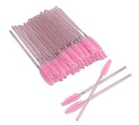 Eleage Set di Pennelli per Ciglia Usa e Getta 50 Pezzi, Strumento per Trucco in Nylon di Alta qualità Facile Applicazione, Portatile per i Viaggi, Sicuro e Non Tossico (Rosa)