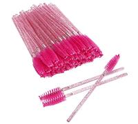 Eleage Set di Pennelli per Ciglia Usa e Getta 50 Pezzi, Strumento per Trucco in Nylon di Alta qualità Facile Applicazione, Portatile per i Viaggi, Sicuro e Non Tossico (Rosa Rossa)