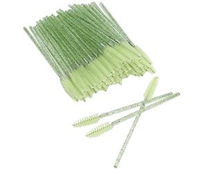 Eleage Set di Pennelli per Ciglia Usa e Getta 50 Pezzi, Strumento per Trucco in Nylon di Alta qualità Facile Applicazione, Portatile per i Viaggi, Sicuro e Non Tossico (Verde)