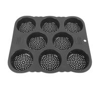 Eleage Stampo per Hamburger in Silicone a 8 cavità, Teglia per Pane a Rilascio Facile