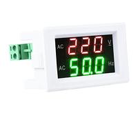 Eleage Voltmetro CA e Frequenzimetro Digitale a LED con Doppio Display per Test Accurati per Uso Domestico o Industriale, Installazione Semplice, Rosso e Verde, 80-500 V (Bianca)