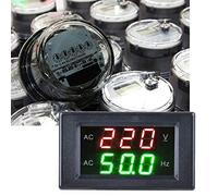 Eleage Voltmetro CA e Frequenzimetro Digitale a LED con Doppio Display per Test Accurati per Uso Domestico o Industriale, Installazione Semplice, Rosso e Verde, 80-500 V (Nera)
