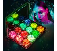 Eleanore's Diary Gel Glitter per il Corpo - 12 Colori Fluorescente Paillettes, Chunky Gel, Brillantini Make up per Corpo Viso Occhi Capelli, per Carnevale e Festival