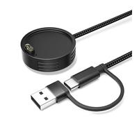 Elebase 2-in-1 Cavo di Ricarica per Orologio Garmin 1.2M(Cassa < 47mm) | Caricatore Base USB C per Fenix 8 7 7S 6 5,Forerunner 170 70 570 265 955 165,Venu X1 4 3 3S 2,Approach S70 S60,Vivoactive 6 5