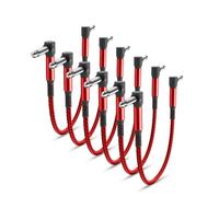 Elebase Cavi Patch per Chitarra per Pedali 15cm 6Pack,Cavo Jack 6,35mm Cavetto con Connettori Angolari per Strumenti Musicali TS Mono per Chitarra/Basso Pedaliera Effetti,Microfono Amp/Amplificatore