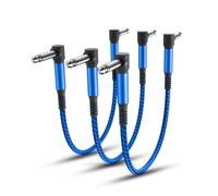 Elebase Cavi Patch per Chitarra per Pedali 30cm 3Pack,Cavo Jack 6,35mm Cavetto con Connettori Angolari per Strumenti Musicali TS Mono per Chitarra/Basso Pedaliera Effetti,Microfono Amp/Amplificatore