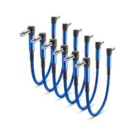 Elebase Cavi Patch per Chitarra per Pedali 30cm 6Pack,Cavo Jack 6,35mm Cavetto con Connettori Angolari per Strumenti Musicali TS Mono per Chitarra/Basso Pedaliera Effetti,Microfono Amp/Amplificatore