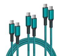Elebase Cavo Ricarica iPhone Air 0.5/1/2M 3Pezzi,Cavetto Carplay Auto Rapida USB C a Type C 60W,Filo Caricabatterie per Apple 17 16 15 Pro Max,MacBook,iPad Air 4 5 Mini,Samsung Galaxy S25 Z Flip Fold