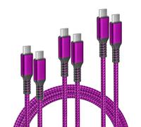 Elebase Cavo Ricarica iPhone Air 1/2/3M 3Pezzi,Cavetto Carplay Auto Rapida USB C a Type C 100W,Filo Caricabatterie per Apple 17 16 15 Pro Max,MacBook,iPad Air 4 5 Mini 6,Samsung Galaxy S25 Z Flip Fold