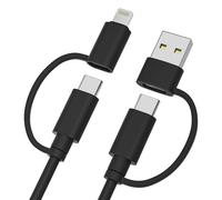Elebase Cavo Ricarica,Multi 4 in 1 USB C Tipo C Cavetto Caricatore 3M 60W | USBC Lightning/USB A Adattatore per Galaxy s26 S25 S24 S23 S22,A13 A21 A22 A23 A31 A32 A33,Tab S10 S9 A10 A9,M56 M55 M36 M35