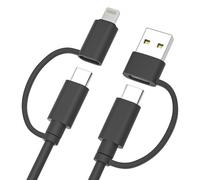 Elebase Cavo Ricarica per Samsung Galaxy S25 S24,Multi 4 in 1 USB C Cavetto Caricatore 3M,con Lightning/USB A Adattatore per S23 S22 S21,A13 A21 A22 A23 A31 A32 A33,Tab S10 S9 A10 A9,M56 M55 M36 M35