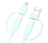 Elebase Cavo Ricarica Rapida Multi USB C 4-in-1 2M,60W Cavetto Caricatore Con Lightning/USB A adattatore per New Apple 17 16,AirPods Pro 4th 3th Max iPad 9th 10th Air 4th 5th Mini 6th 7th Generation