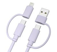 Elebase Cavo Ricarica Rapida per iPhone 17 16 Pro Max,Multi USB C 4-in-1 Filo 3M,60W Cavetto Caricatore con Lightning/USB A Adattatore per iPhone 15 14,Carplay,iPad 10 Mini 5 6 Galaxy S25 Plus Ultra