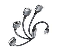 Elebase USB Splitter Y Cavo 1M,1 Maschio a 4 Femmine USB-A,Hub Espansore Multiporta USB,Adattatore di Divisione Extra per Dati e Carica Multiporta per Macbook,Auto,Xbox One Series X/S,Chiavetta USB