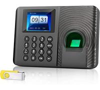 Elebinke Registratore di presenze per impronte digitali con password per registrazione, per dipendenti e piccole imprese (con flash drive da 8 GB)