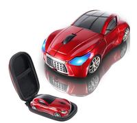 elec Space Mini mouse wireless con custodia, a forma di auto sportiva, leggero e portatile, portata 10 m, plug and play, rosso