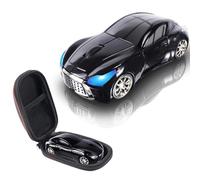 elec Space Mini mouse wireless con custodia, a forma di auto sportiva, leggero e portatile, portata 10 m, plug and play, colore: nero