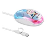 elec Space Mouse USB di tipo C - Simpatico e portatile con cavo LED a 7 colori, clic silenziosi, design mini per laptop, MacBook Pro, tablet Android (blu)