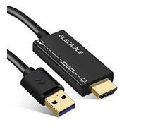 ELECABLE Cavo adattatore da USB a HDMI da 1,8m, per Mac OS Windows 10/8/7, USB 3.0 a HDMI maschio HD 1080P Monitor Display Audio Video Converter Cavo (1,8m) (1.8m)