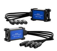 Elecan Scatola breakout splitter XLR a 3 pin con cavo patch da 6 m a RJ45 Ethercon-4 canale e 1 coppia di terminali XLR/DMX/AES Snake over Cat 6 Ethernet Adapter per suono da palco, illuminazione,