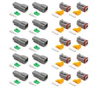 Elecbee 10 Coppie DT Connettore 2 Poli, per Deutsch Connettore Set, Connettori Elettrici Impermeabili, Connettori per Cavi Automobilistici, Connettore Spina per Moto Scooter Auto Camion Barche