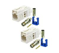 Elecbee 2PCS Connettore Fakra B RG316 Female Plug Car Radio Fakra B Bianco Crimp Connettore per cavo