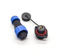 Elecbee Connettore aeronautica a 2 poli SP17, 2 pin femmina spina e maschio presa a 2 fori flangia connettore impermeabile per lampade esterne