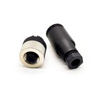 Elecbee Connettore M12 a 5 poli, spina a codice A, protezione filettatura M12, spina circolare, IP67, impermeabile, spina rotonda industriale per esterni (femmina)