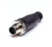 Elecbee Connettore M12 a 5 poli, spina a codice A, protezione filettatura M12, spina circolare, IP67, impermeabile, spina rotonda industriale per esterni (maschio)