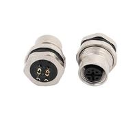 Elecbee Connettore M12 Montaggio frontale 4 Pin A Codice Presa femmina Montaggio a pannello a saldare