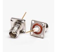 Elecbee Connettore TNC Jack Esteso 4 Foro Quadrato Flange Dritto per il Montaggio del Pannello