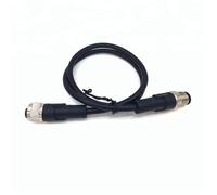 Elecbee Estensione M12 Cordsets 4Pin A-Coding Connettore dritto da maschio a femmina Stampato 0,5M AWG22 PVC cavo nero
