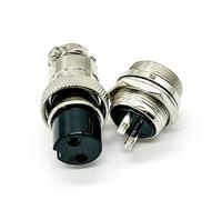 Elecbee GX20 2 Pin Presa Maschio e Spina Femminile Connettore Aviazione, Metallo Connettore Pannello Connettori a Filo Cavo di Prolunga GX20 Impermeabile for Cavo di Alimentazione Industriale